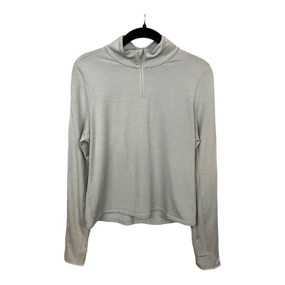 Allbirds Merino Wool Blend Natural Run Mid Layer Quarter Zip Pullover in Green - Picture 2 of 10